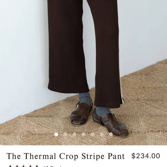 DONNI The Thermal Crop Stripe Pant Color:
Espresso - Picture 2 of 7